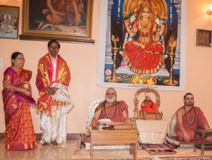 Telengana CM having Darshan of the Sringeri Jagadgurus