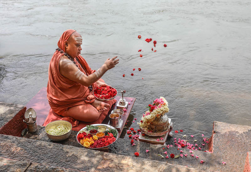 Ganga Puja During Dakshinayana Punya Kala Sri Sringeri Sharada PeethamSri Sringeri Sharada Peetham